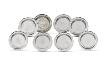 A set of eight South American silver side plates, 800 standard