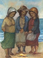 Amos Langdown; Three Woman on the Beach