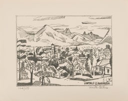 Walter Battiss; South African Lithographs by Walter Battiss: A Series of Twelve from the Original Plates, Each Signed by the Artist. Limited to 150 Sets. Five Guineas, portfolio