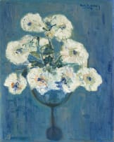 Hindy Rutenberg; White Flowers in a Wine Glass
