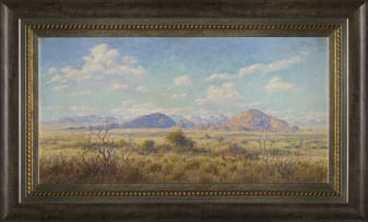 Johannes Blatt; South West African Landscape with Springbok, Bushveld and Mountains