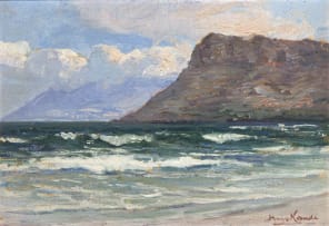 Hugo Naudé; Seascape with Mountains Beyond
