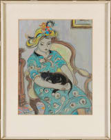 Alice Tennant; Woman Holding Sleeping Cat