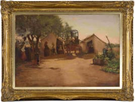 Frans Oerder; An Encampment with Wagon