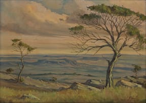 Christopher Tugwell; Hilltop View with Trees