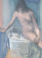 Jean Welz; Nude by Wash Stand