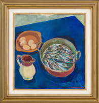 Alexander Podlashuc; Still Life with Sardines and Eggs