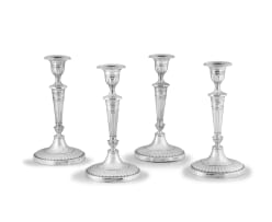 A set of four Victorian silver candlesticks, Holland, Aldwinckle & Slater, London, 1898