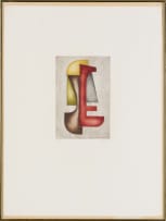 Hannes Harrs; Abstract with Red, Grey and Yellow Forms