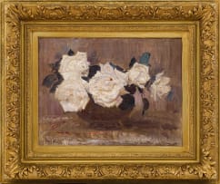 Frans Oerder; White Roses in a Vase