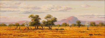 Otto Klar; Landscape with Distant Mountains