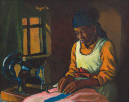 George Milwa Mnyaluza Pemba; A Woman Sewing