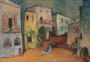 Ernest Ullmann; Street Scene with Buildings