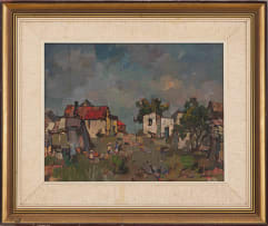 Gregoire Boonzaier; Landscape with Houses and Trees