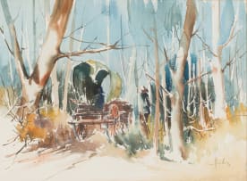 Wallace Hugh Hulley; Wagon and Trees