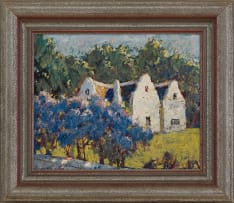 Sydney Carter; Houses behind Blossoming Trees