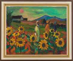 James Thackwray; Women in a Sunflower Field
