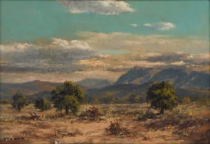 Otto Klar; Trees with Distant Mountains