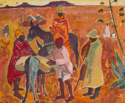 Alfred Krenz; Loading a Donkey, Basutoland