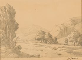 Leo François; Mountain Landscape through Trees