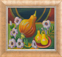 Maggie Laubser; Still Life with Pumpkin, Pears and Flowers