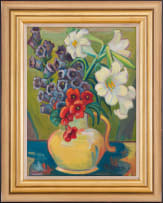 Maggie Laubser; Vase with Amarylis and Foxglove