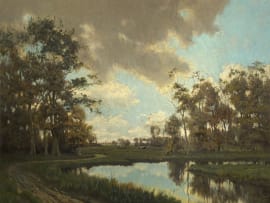 Tinus de Jongh; Dutch River Landscape