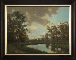 Tinus de Jongh; Dutch River Landscape