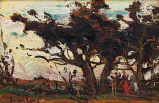 Adriaan Boshoff; Landscape with Figures and Trees