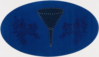 Jeremy Wafer; Blue Oval with Funnel Form and Flowers