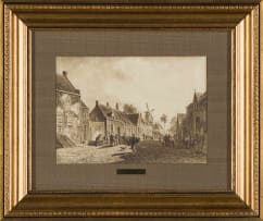 Willem Jan van den Berghe; A Busy Dutch Street Scene