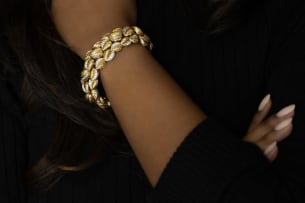 14k yellow and white gold diamond bracelet