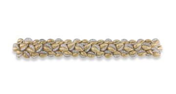14k yellow and white gold diamond bracelet