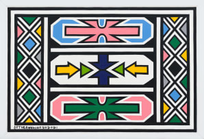 Esther Mahlangu; Untitled (Ndebele Pattern with Arrows)
