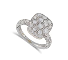 18k rose and white gold, Nudo solitaire diamond ring, Pomellato