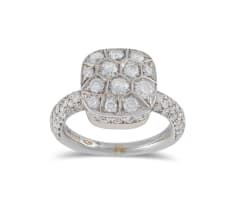 18k rose and white gold, Nudo solitaire diamond ring, Pomellato