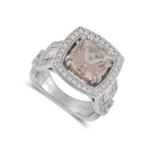 18k white gold morganite and diamond dress ring, Bellagio