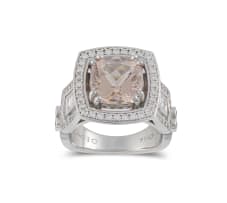 18k white gold morganite and diamond dress ring, Bellagio