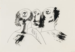 Robert Hodgins; Untitled (Three Heads/Skulls)