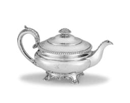 A George IV silver teapot, Rebecca Emes & Edward Barnard I, London, 1828