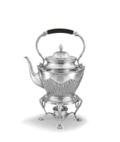 A Victorian silver-plated kettle-on-stand