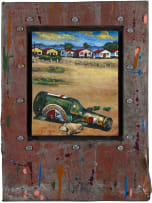 Willie Bester; Beer Bottle with Houses Beyond