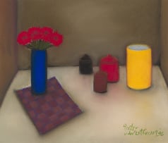 Pieter van der Westhuizen; Still Life with Jars and Flowers