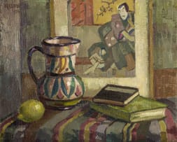 Gregoire Boonzaier; Still Life with Lemon, Jug and Books