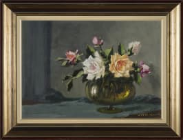 Otto Klar; Roses in a Vase