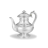 A George IV silver coffee pot, possibly Charles Fox II, London, 1827