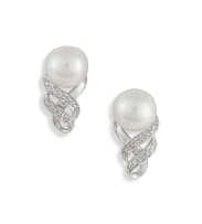 Pair of pearl and diamond ear studs
