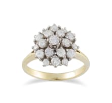 18k gold and diamond flower ring