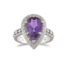 9k white gold and amethyst cocktail ring