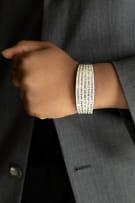 18k white gold hinged diamond bangle